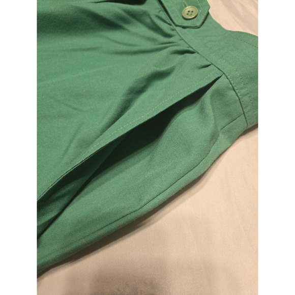 Vtg Lazarus True Green Button A-Line Skirt 18 Petite (30" Waist) Pockets Classic - Picture 4 of 8